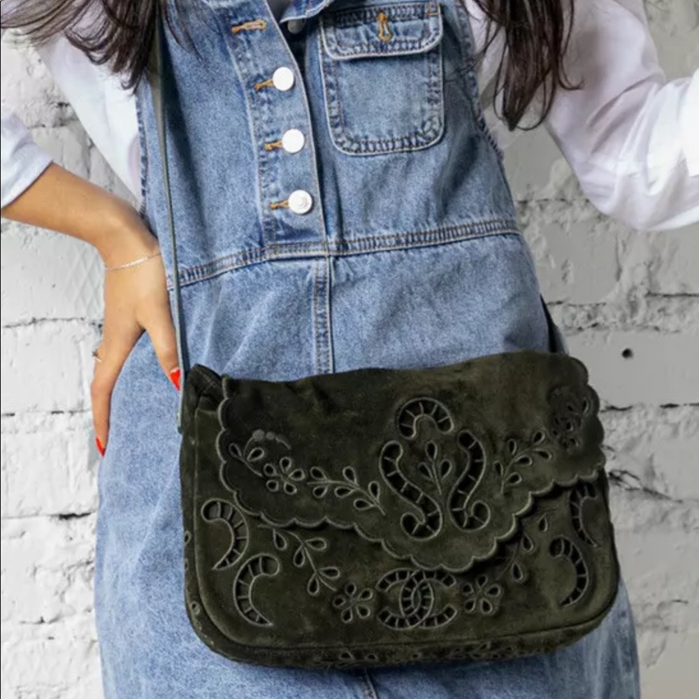 💚Chanel Suede Calfskin Flap Bag💚